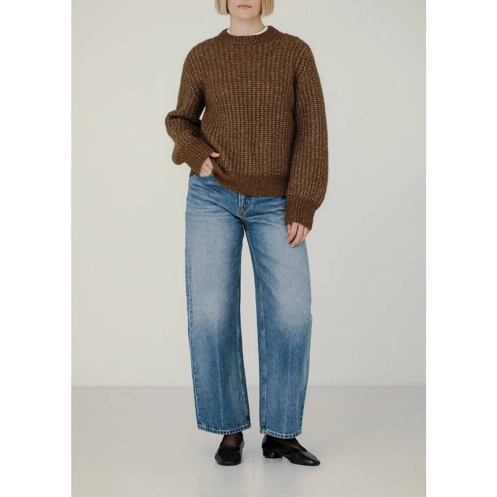 NEW BARE KNITWEAR cora crewneck sweater in sap